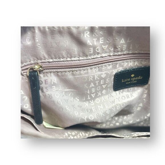 Kate Spade Small Tote Bag Rose Gold Glitter Bow Accent Designer Purse Handbag - Picture 11 of 16